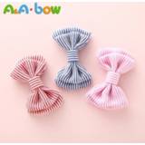 Babysetje baby's kinderen meisjes 3pcs/lot Striped Hair Bow Clips For Babys And Kids Hairpins Girls DIY Bows Headbands Accessories