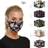 👉 Bandage vrouwen Fast Delivery 5pc Face sunscreen Floral Printing Cubrebocas Washable Women 2020 Within 24 Hours In stock