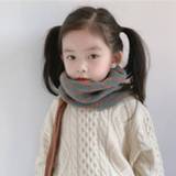 Sjaal meisjes jongens Winter Children Scarf O Neck Scarves For Girls Bib Boys Knitted Warm Collar Plaid Stripe Neckerchief Ring