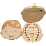 👉 Organizer baby's kinderen Wooden Storage Box For English Spanish French Russia Italian Baby Kids Tooth Milk Teeth Collect Organizador Gifts