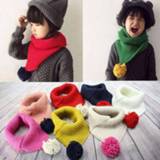 👉 Sjaal kinderen 2020 New Children Knitted Collar With Ball Infant Kids Scarves Neckerchief Clothing Accessories Winter Wool Scarf