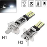 👉 Hoofdlamp H1 H3 Universal Canbus Super Bright LED Bulb Car Fog Light Headlight 4014 24SMD 12V 6000K Running Auto Motorcycle Lamp