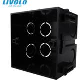 👉 Lichtschakelaar zwart plastic Livolo Free Choose, Black Materials, UK Standard Internal Mount Box for 86mm*86mm Wall Light Switch