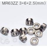 👉 MR63ZZ 3*6*2.5(mm) 10pieces bearing ABEC-5 Metal Sealed Miniature Mini Bearing free shipping MR MR63 chrome steel bearing