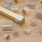 Silicone 16Pcs 24Pcs Table Chair Leg Caps Assorted Round Square Rectangle Floor Protector Furniture Feet Covers