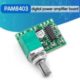 👉 Switch PAM8403 mini 5V digital amplifier board with potentiometer can be USB powered