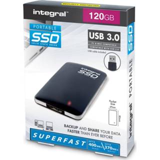 👉 Zwart Integral draagbare SSD harde schijf, 120 GB, 5055288436114