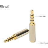 👉 Headphone goud New Adapter Converter Gold 3.5mm Male To 2.5mm Female Stereo Audio Jack High Quality Wholesale