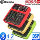 👉 Audiomixer PRO PR4 4channel Protable digital audio mixer console with 16 DSP effect Sound Card,bluetooth, USB, for Karaoke DJ PC Recording
