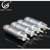 👉 Audiokabel brass zilver 4pcs 8pcs 16pcs YIVO XSSH Hifi 8mm audio cable copper silver plated Male RCA plug connector jack