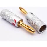 👉 Luidspreker Gold-plate Copper Banana Plug No Welding 4MM Head Sound Horn Wire GD Amp For Nakamichi Speaker connector