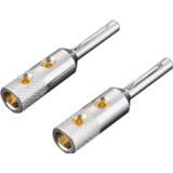 👉 Audiokabel zilver Viborg VB401S Pure Copper Silver plated Banana plug audio cable speaker connectors jack