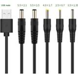 USB to DC Port Charging Cable Cord DC/5.5x2.1 5.5x2.5 3.5x1.35 4.0x1.7 2.5x0.7 B85B