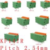 👉 F-connector donkergroen 5PCS KF141R KF141V 2.54mm Pitch PCB Straight / Bent Foot Connectors 2/3/4/5/6/7/8/9/10 Pin Spring Screless Terminal Blocks Green