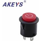 👉 Switch rood 10PCS DS-422AD 18mm red Round head self-latching electric bus push button lockout