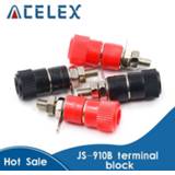 👉 Binding zwart rood 10PCS/LOT Terminal Blocks JS-910B 4mm Amplifier Connector Post Banana Plug Jack Mount Black 5 Red