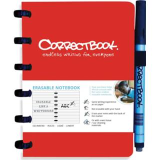 👉 Notitie boek rood Correctbook A6 Original: uitwisbaar / herbruikbaar notitieboek, gelijnd, 7110764800419