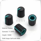 👉 Shaft rubber 10 Piece 11.5*14MM half knob potentiometer rotary encoder volume switch suitable for D axis 6MM