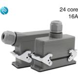 👉 F-connector Rectangular H24B - HE 024-1 heavy duty connectors 24 pin line 16 a500v screw feet of aviation plug on the side