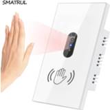 👉 Switch SMATRUL Smart Wall Light Infrared Sensor No Need To Touch Glass Screen Panel On Off US 110V 220V 10A Electrical Power