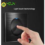 👉 Switch zwart alloy 86 type 1 2 3 4 gang way black aluminum panel socket light Europe Industry France Germany UK led