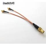 👉 Switch 1 into 2 Y type splitter adapter SMA female nut 2X male RF coax cable RG316 15cm 6