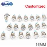 👉 Switch brass rhodium 16mm Customization button metal plating push ring lamp flat round fans light latching/Momentary