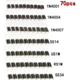 👉 Schottkydiode 70pcs/lot SMD M1 1N4001 M4 1N4004 M7 1N4007 SS14 US1M RS1M SS34 7 Values*10pcs KIT schottky diode set pack package