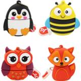 👉 Flash drive TEXT ME Cartoon 64GB cute Penguin owl bee fox animal USB 4GB 8GB 16GB 32GB Pendrive 2.0 stick