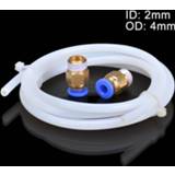 👉 F-connector 1M PTFE Tube Teflonto PiPe Connectors to J-head hotend Bowden Extruder V5 V6 1.75mm filament ID 2mm OD 4mm 3D Printer Parts