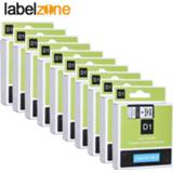 👉 Labelprinter zwart wit LM 10pcs 12mm 45013 Black on white compatible dymo D1 label printer laminated tapes for 160 280 maker