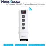 👉 Afstandsbediening 9 Channel RF433 Remote Control for WiFi Curtain Switch RF Roller Blinds Module Battery Powered Accessories Emitter