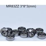 👉 Bearing steel MR83ZZ 3*8*3(mm) 10pieces free shipping ABEC-5 Metal Sealed Miniature MR MR83 chrome bearings