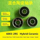 👉 Bearing 6003 Hybrid Ceramic 17x35x10 mm ABEC-7 ( 1 PCS ) Bicycle Bottom Brackets & Spares 6003RS Si3N4 Ball Bearings Rodamientos