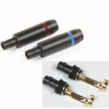 👉 F-connector brass goud 1 pair 2 PIN 2PIN soldering HD800 *Dream Connectors Headphones earphone plug HD 800S D1000 Gold Plated For DIY headset