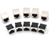 👉 F-connector 10Pcs/set 8Pin PCB Mount RJ45 8P8C Single Network Port Ethernet 8P 8C Female Socket Connectors