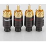 👉 Video adapter goud Free shipping Audiocrast 4pcs Copper RCA Plug Gold Plated Audio Connector