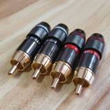 👉 F-connector goud Hifi 8Pcs RCA Banana Plug Gold Plated 6mm Male Double Self-Locking Lotus Wire Connectors Speaker Audio Adapter Kit