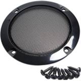 Luidspreker zwart 2PCS 3Inch Black Circle Speaker Decorative Replacement Round 124mm Protective Mesh Net Cover Grille Accessories