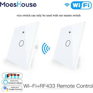 👉 Switch WiFi 2 Way Wall Touch Sensor Smart RF433 Transmitter Panel Wireless Remote Control Work with Alexa,Google Home
