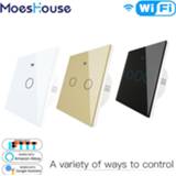 👉 Switch WiFi Smart RF433 Remote Control Glass Panel Light Life Tuya Works With Alexa Echo Google Home 1/2/3 Gang