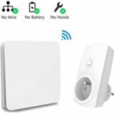 👉 Afstandsbediening French Type Wireless Socket Remote Control Outlet Plug 16A, Self Powered Kinetic Switch No Battery, Wiring Requried