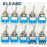 👉 Switch blauw 10pc/LOT Blue Mini MTS-102 3-Pin SPDT ON-ON 6A 125VAC Miniature Toggle Switches