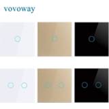 👉 Vovoway EU Glass panel touch light switch,home wall stick,1\2\3Gang AC110V 220V