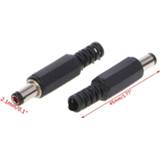 👉 Zwart 5/10pcs/pack Black DC Power Plug 5.5 X 2.1 Mm For Welding Line Male Jack Adapter