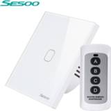 👉 Afstandsbediening SESOO Remote Control Touch Sensor Wall Light Switch 1 2 3 Gang Way LED Indicator Crystal Tempered Glass Panel EU Standard AC