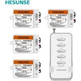 👉 Switch Free shipping Y-F211B1N4 HESUNSE 220V&110V Four Ways Digital Wireless Remote With 4 Receivers