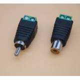 👉 F-connector 10PCS RCA Connectors Male + Female Plug TO AV Screw Terminal Video Balun Adapter Connector