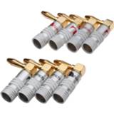 Speaker adapter 4PCS Nakamichi Banana Plug Right Angle 90 Degree 4mm Gold-Plated Video Audio Connector Connectors