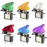 👉 Switch rood blauw donkergroen geel wit 1set Auto Car Boat Truck ASW-07D Led Toggle With Safety Aircraft Flip Up Cover Red Blue Green Yellow White 12V20A